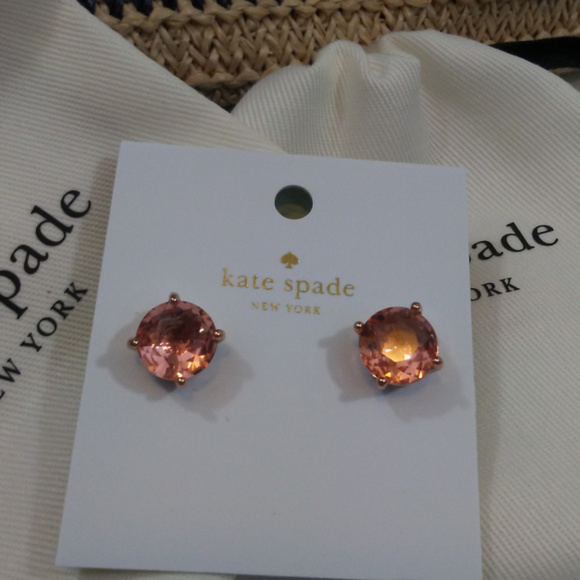 kate spade Jewelry - Kate Spade Rose Gold Light Peach Gumdrop Earrings